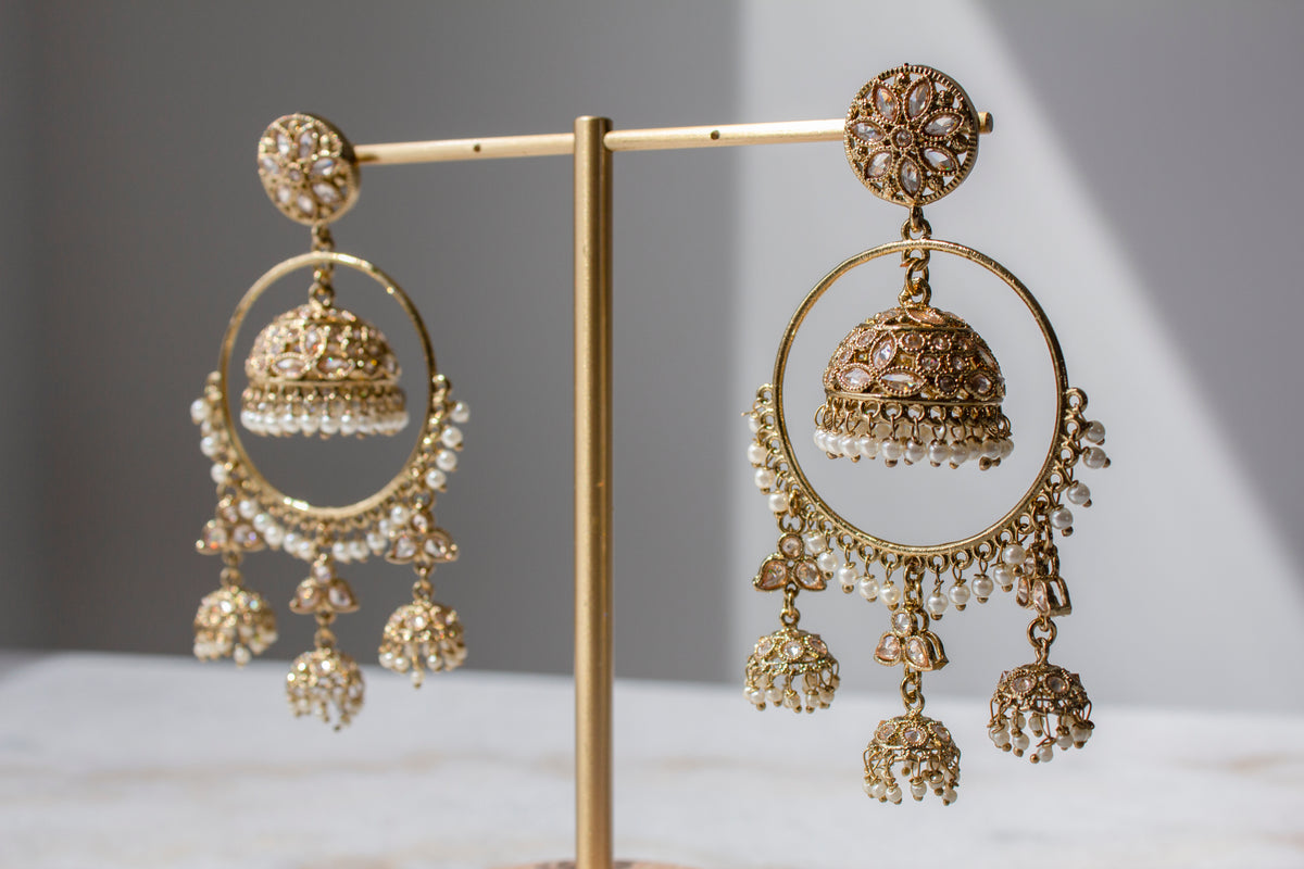CHANDNI Earrings Gold – House of Taara